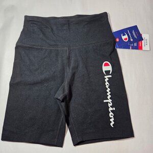 NWT Champion Women's Authentic Bike Shorts, Script Logo, 7" Black XS